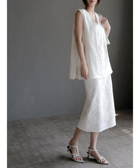 linen sleeveless top / 2color　hm2993