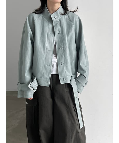 belted biker jacket / 2color　hm3248