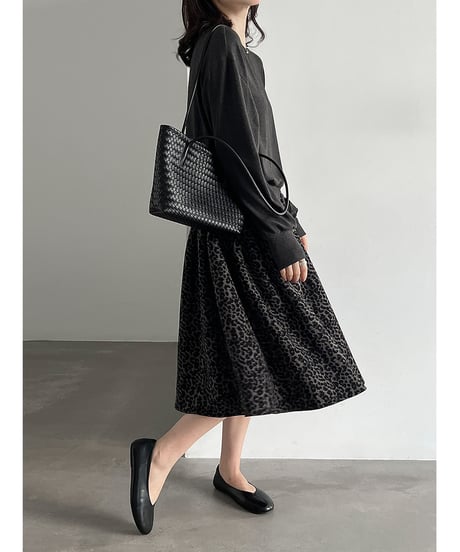 leopard flared skirt　hm3246