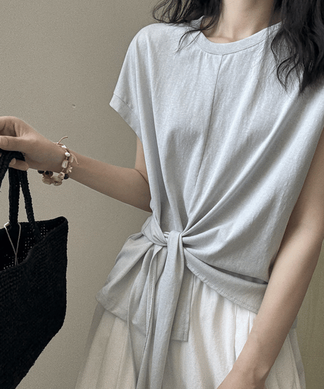 twist hem blouse / 2color　hm2407