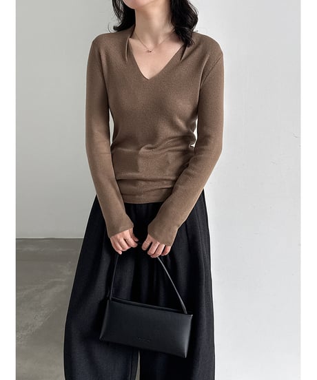 v-neck knit top / 4color　hm3265