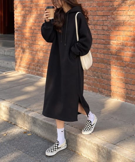 oversized hoodie dress / 4color　hm2628