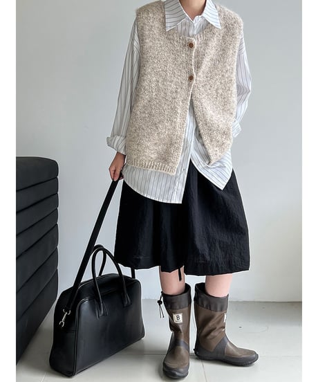 marled wool vest / 3color　hm3226