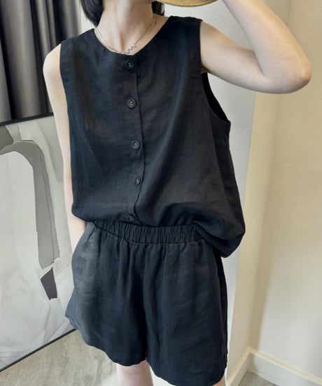 sleeveless shorts set / 2color　hm2996