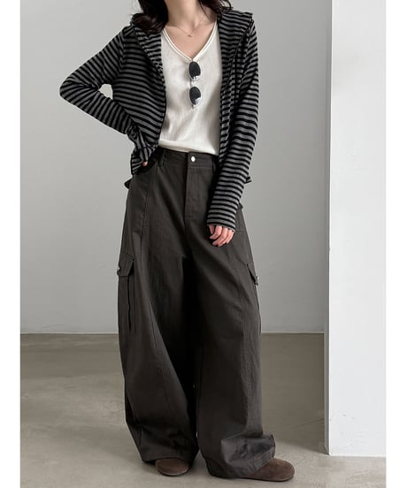 striped hood parka　hm3234