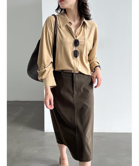 suede touch shirt / 2color　hm3259