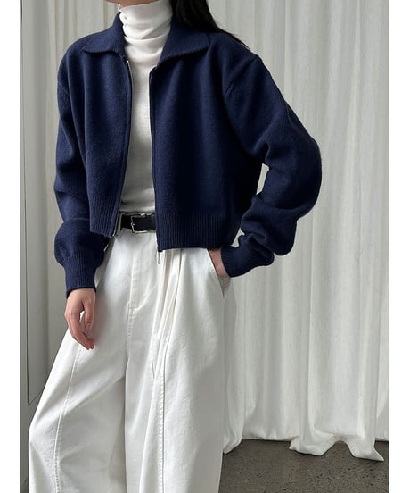 zip knit cardigan / 4color　hm3217