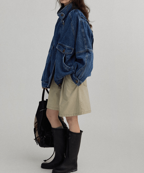 washed denim jacket　hm3275