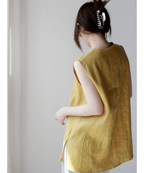 linen sleeveless top / 2color　hm2993
