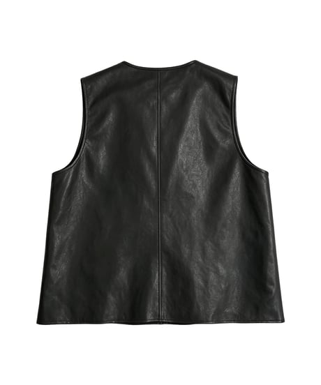faux leather vest　hm3238