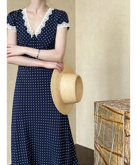 lace polka dress　hm3010