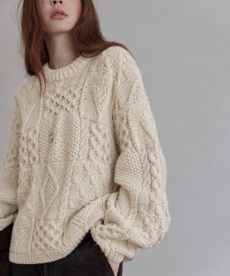 cable knit sweater / 3color　hm3227