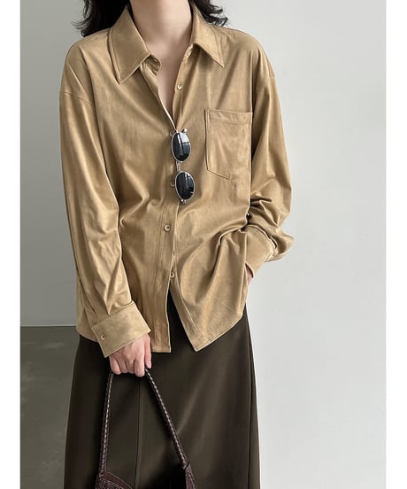 suede touch shirt / 2color　hm3259