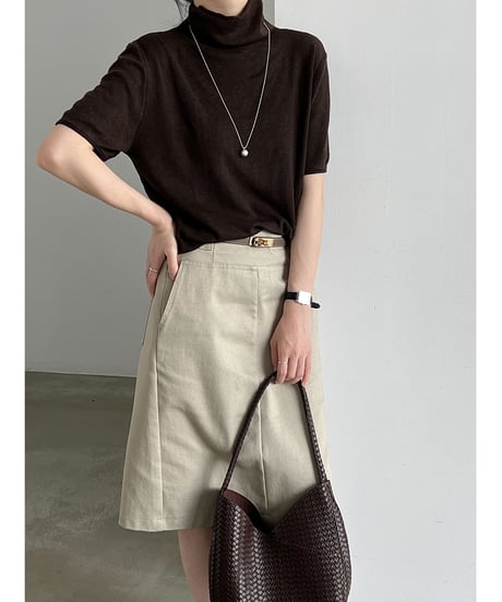 short-sleeve turtleneck top / 4color　hm3263