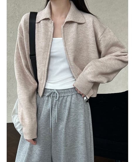zip knit cardigan / 4color　hm3217