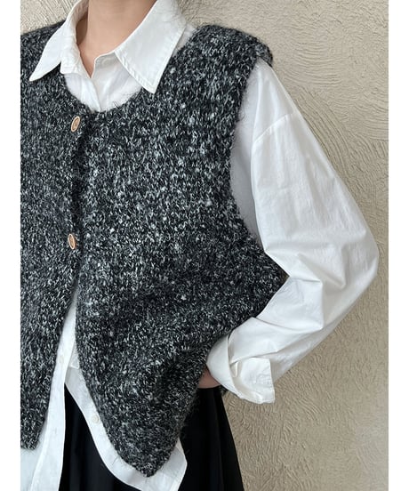 marled wool vest / 3color　hm3226