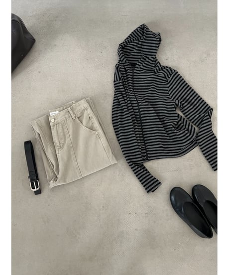 striped hood parka　hm3234
