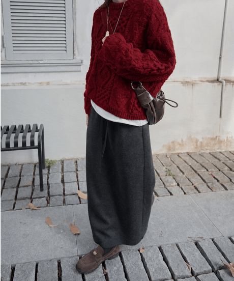 cable knit sweater / 3color　hm3227