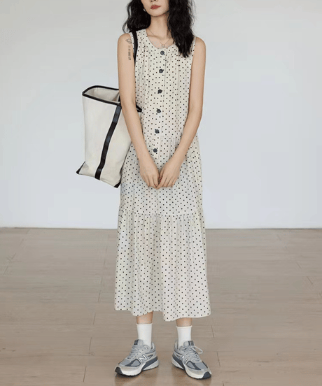 dot sleeveless dress　hm2989