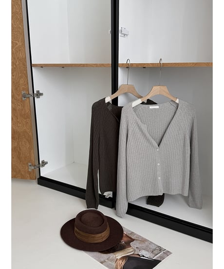 ribbed knit cardigan / 4color　hm3283