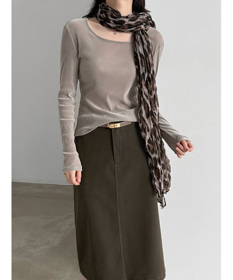 velvet u-neck top / 2color　hm3235