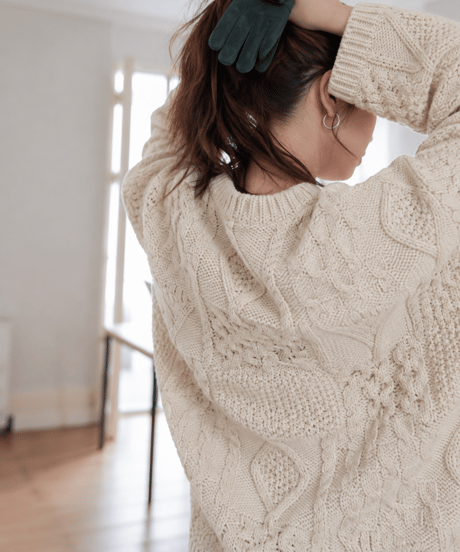 cable knit sweater / 3color　hm3227