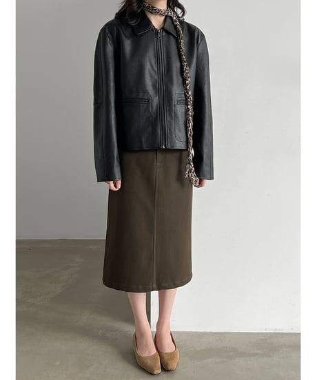 leather zip jacket　hm3236