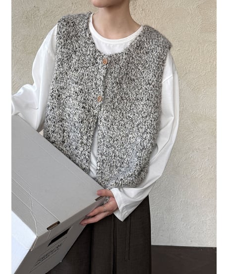 marled wool vest / 3color　hm3226