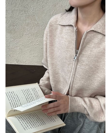 zip knit cardigan / 4color　hm3217