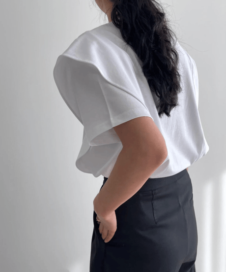 fold sleeve tee / 2color　hm3006