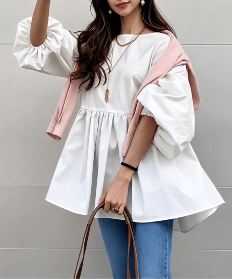 volume sleeve blouse / 2color　hm2571