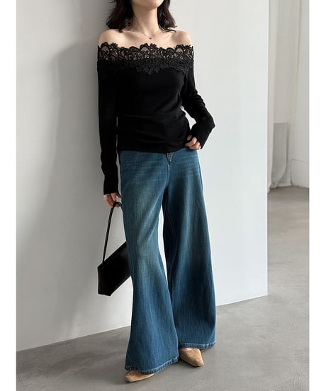 washed wide jeans　hm3242