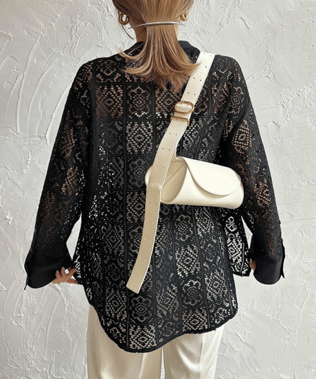 crochet lace blouse / 4color　hm3007
