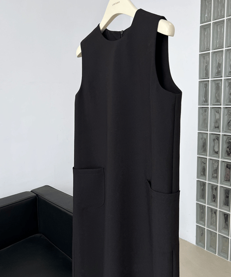 sleeveless pocket dress / 2color　hm3009