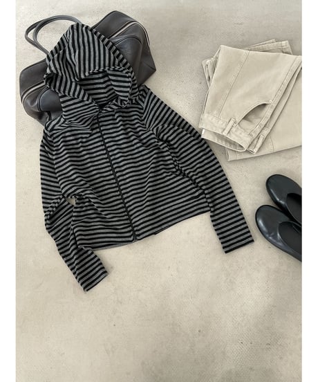 striped hood parka　hm3234