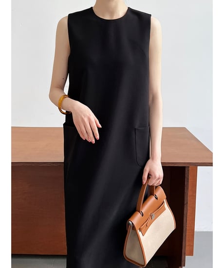 sleeveless pocket dress / 2color　hm3009