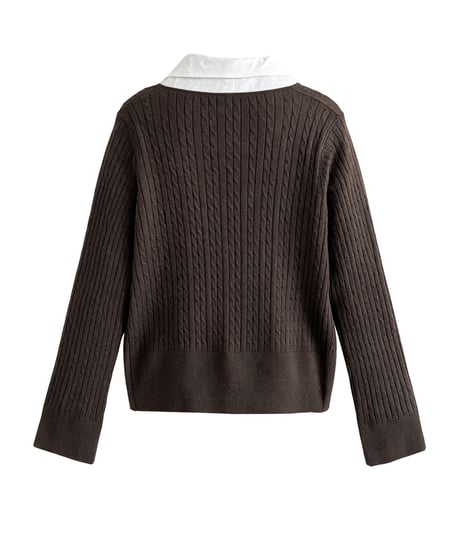 layered knit cardigan / 2color　hm3253