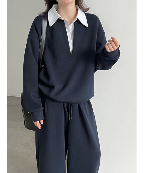 collared sweat set-up / 2color　hm3247