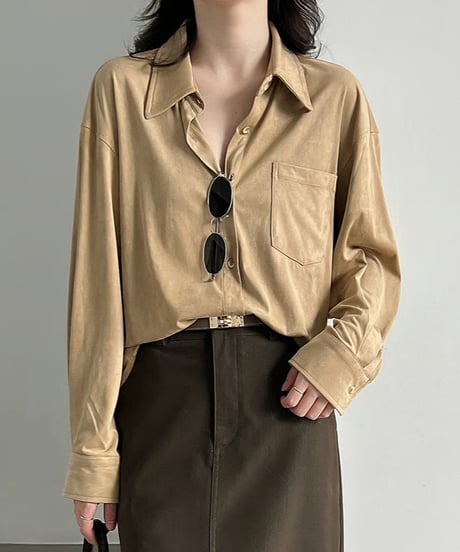 suede touch shirt / 2color　hm3259