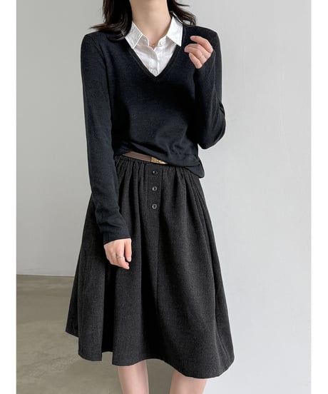 layered collar knit / 2color　hm3229