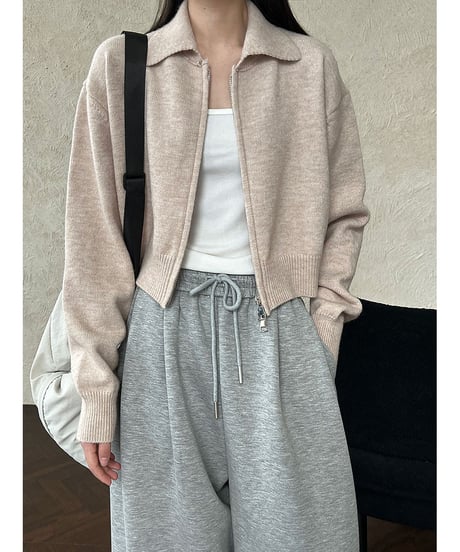 zip knit cardigan / 4color　hm3217