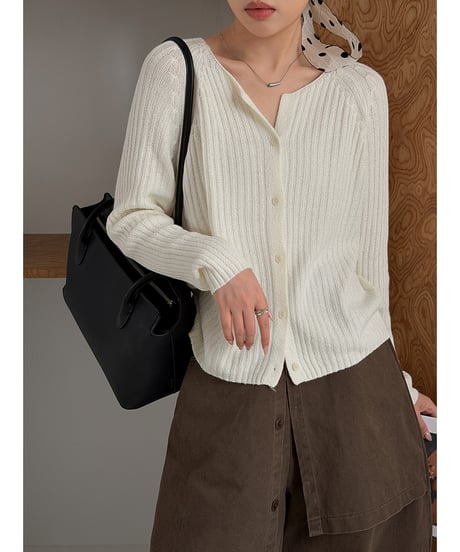 ribbed knit cardigan / 4color　hm3283