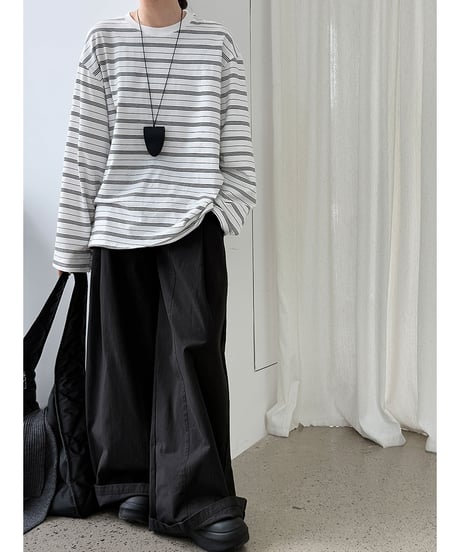stripe loose tee / 2color　hm3216