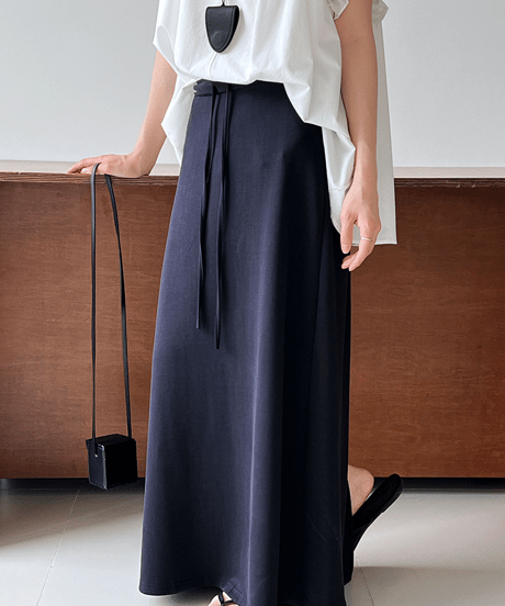 drawstring long skirt / 3color　hm3012