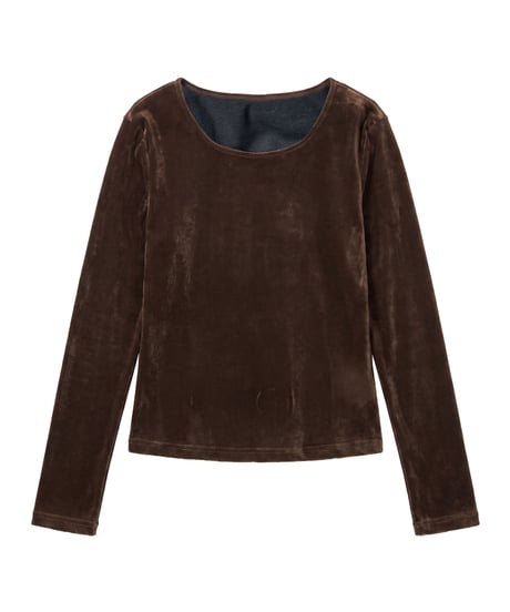 velvet u-neck top / 2color　hm3235