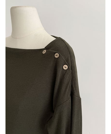 asymmetric button knit / 4color　hm3219