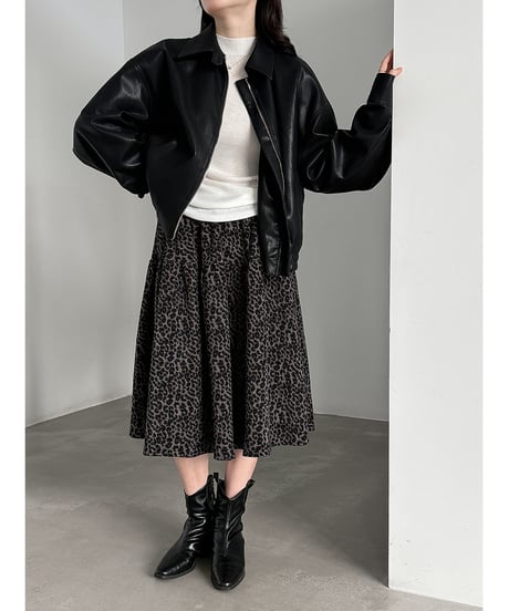 leopard flared skirt　hm3246
