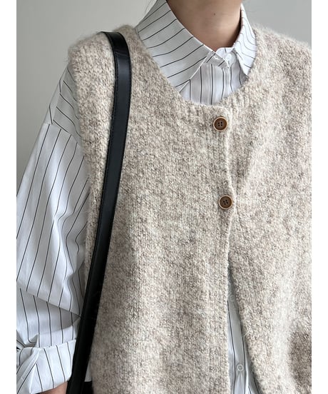 marled wool vest / 3color　hm3226