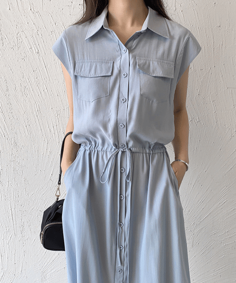 drawstring shirt dress / 3color　hm2991