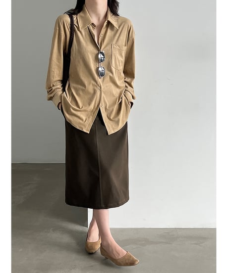 suede touch shirt / 2color　hm3259